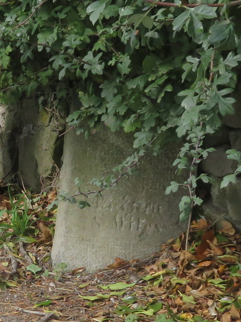 Milestone on the A494 at Cadole - east face