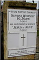 Information board, Stow Baptist Church, Stow-on-the-Wold