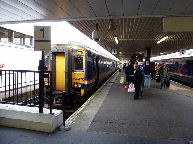 A train from Glasgow in Fort William station