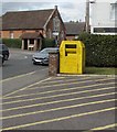 SU1660 : Yellow bin at the edge of Pewsey Community Fire Station by Jaggery