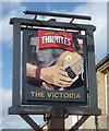 Sign for the Victoria public house, Acrrington