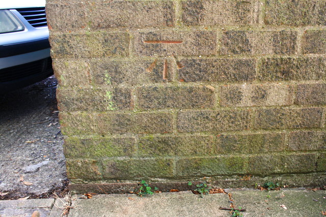 Benchmark on garage block on west side of West Glebe Road