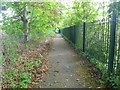 Egham: Footpath from Prune Hill looking back towards Egham