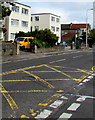 Yellow markings on Milton Road, Weston-super-Mare