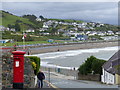 The sea front beyond the road, Lon Felin, Criccieth