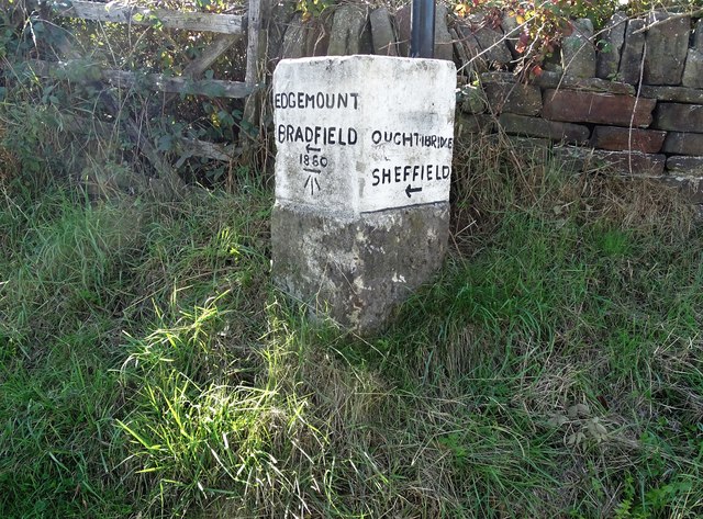 Old stone guidepost in Brightholmlee © Neil Theasby :: Geograph Britain ...