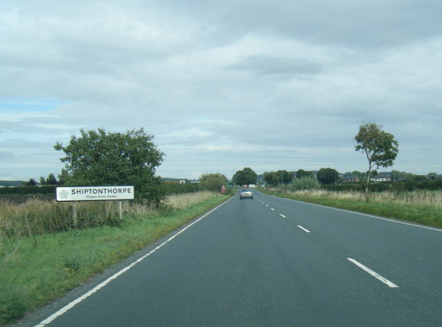 A614 at Shiptonthorpe village boundary
