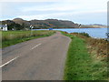 Road (B8057) leaving Poolewe along the shore of Loch Ewe