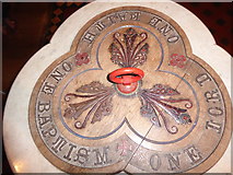 SZ3984 : St Mary, Brook: font top by Basher Eyre