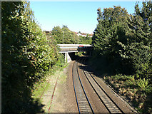 SU1430 : Railway east of Marlborough Road footbridge by Stephen Craven