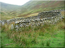 NY4314 : Walling within the complex sheepfold, Ramps Gill by Christine Johnstone