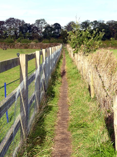 Narrow fenced footpath