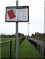 Legal notice at the edge of Queen Elizabeth II Field, Penrhiwfer