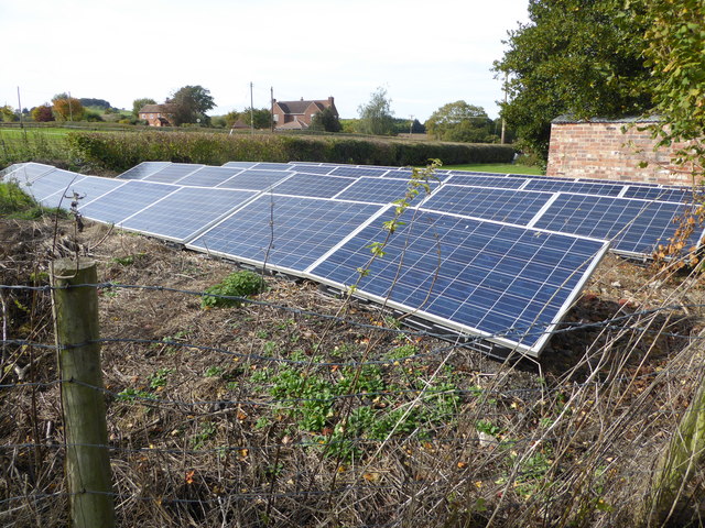 Solar panels in the garden