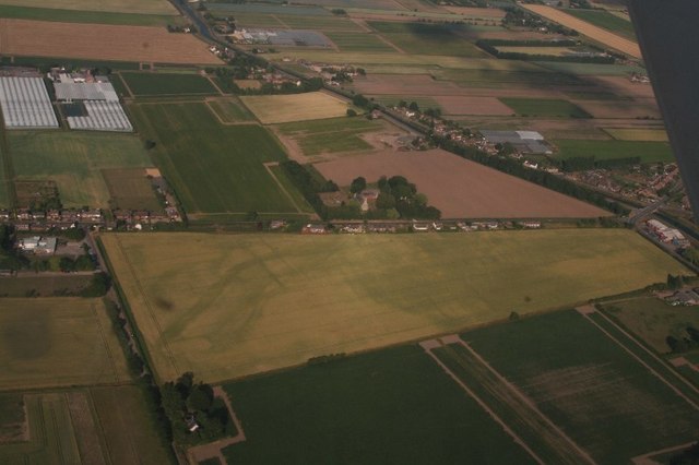 Crop marks on field at West Pinchbeck: aerial 2018