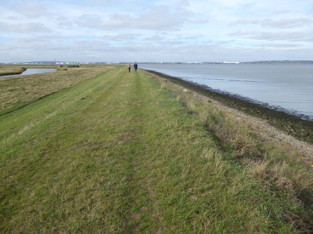 On the sea wall at St Mary's Bay