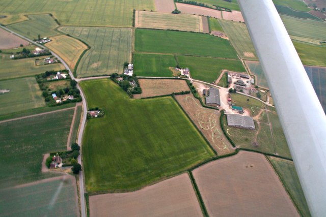 Crop marks in field off Armstrong's Lane, Friskney Eaudyke: aerial 2018