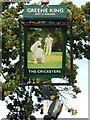TL9426 : The Cricketers Public House sign by Geographer