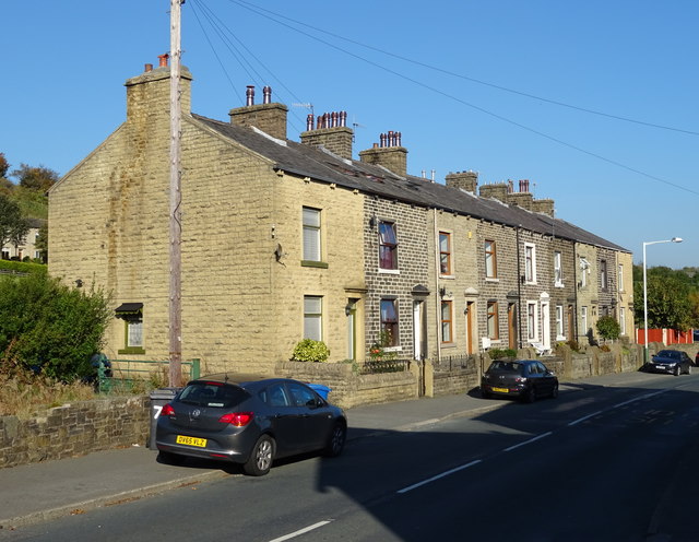 Terraced housing on Booth Road, Stacksteads, Bacup
