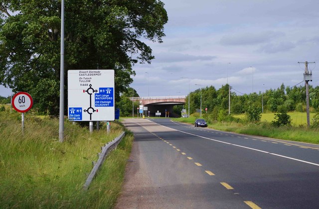 R448 road approaching junction with M9, near Prumplestown, Co. Kildare