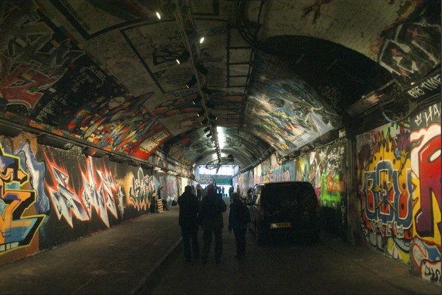 View along Leake Street Arches towards Lower Marsh