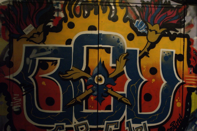 View of street art on the wall of the Leake Street Arches #3
