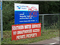 TR0143 : Ashford Wastewater Treatment & Recycling Centre sign by Geographer