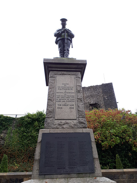 Clitheroe Castle: war memorial (front view)