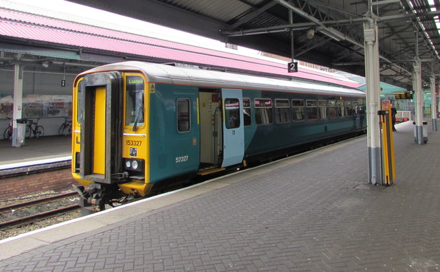 Llanelli train in Swansea station
