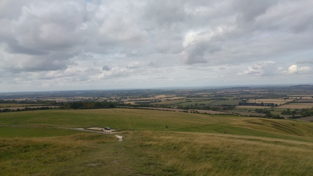 View west-northwest from Uffington Castle hill fort, White Horse Hill, Oxfordshire