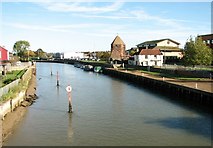 TG5208 : The River Bure from Acle Bridge Road by Evelyn Simak