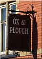 Re-worked sign for the Ox & Plough, Hurstead, Littleborough