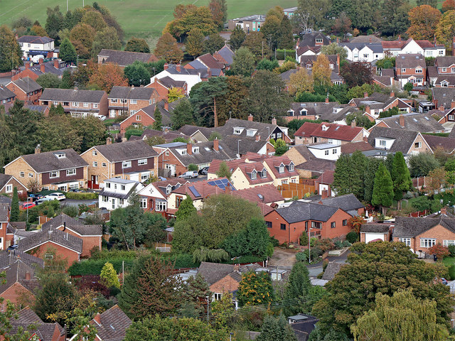 Kinver, seen from Kinver Edge in Staffordshire