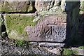 NX9720 : Benchmark on Parton Brow wall at footpath junction by Roger Templeman