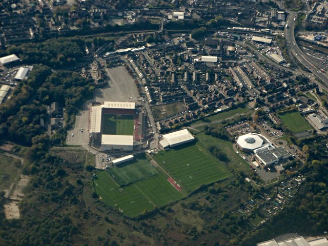 Oakwell Stadium from the air