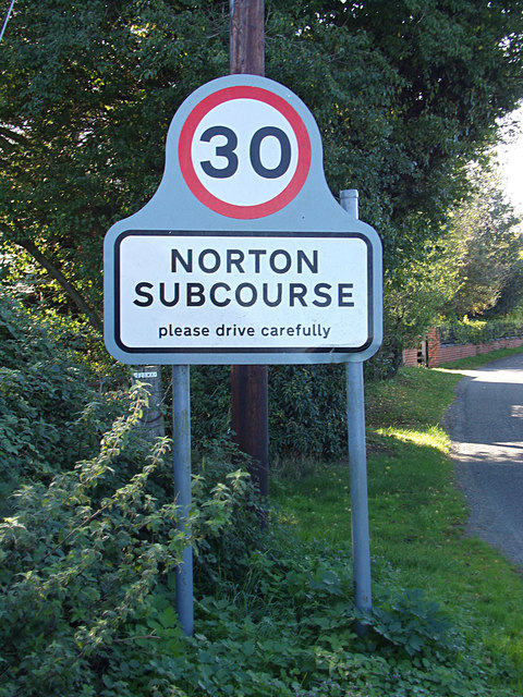 Norton Subcourse Village Sign on Low Road