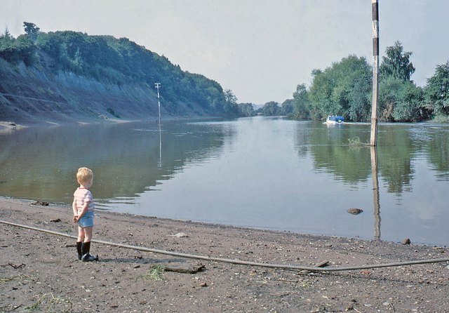 Downstream on River Severn at Wainlode, 1968