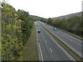 The A469, from the access road to Ffrwd Fish Farm, looking south