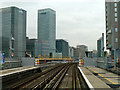 View from rear of eastbound train, Blackwall station