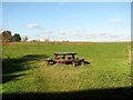 Picnic table by the Cockatrice B&B