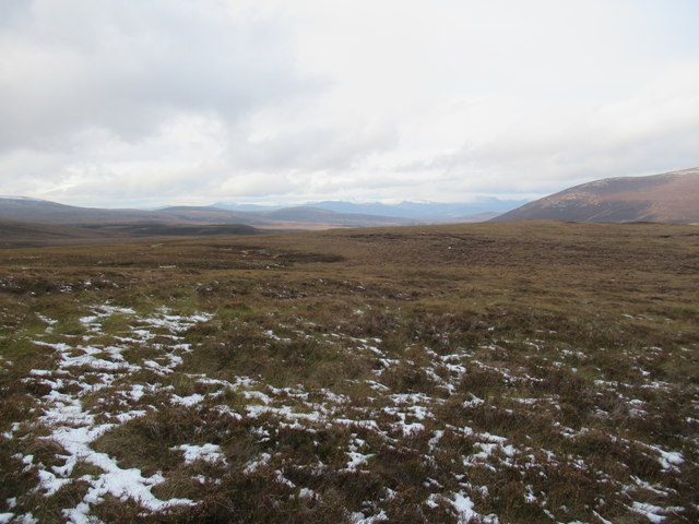 View north-west from moorland above Glen Tromie