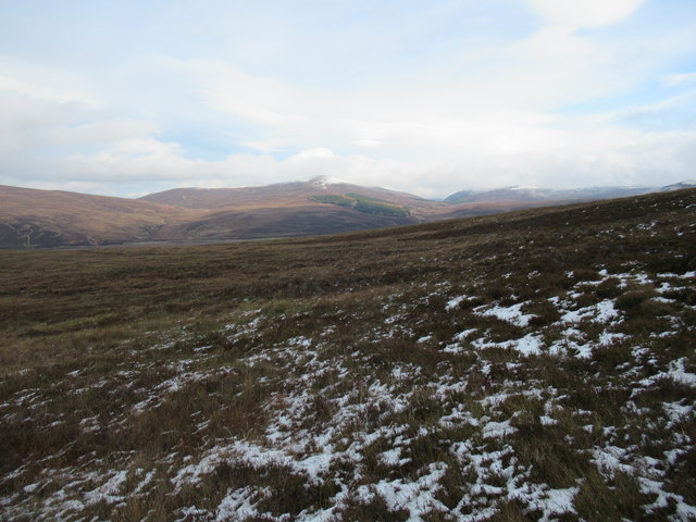 View north-east from moorland above Glen Tromie