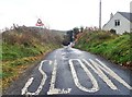 Carrive Road descending into a Z-bend