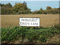 Parkhurst Green Lane sign