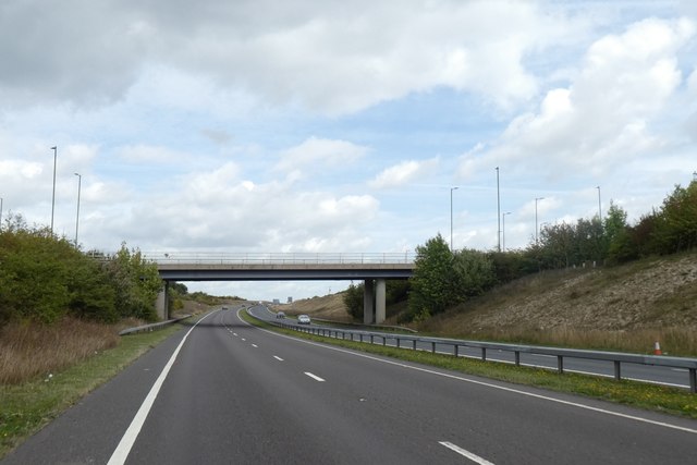 The bridge over A505 at Wallington Road... © David Smith :: Geograph ...