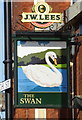 Sign for the Swan public house, Lees