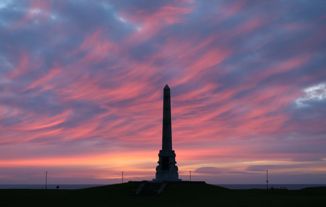 Sunset at War Memorial, Girvan