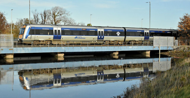 Train, Connswater Bridge, Belfast... © Albert Bridge cc-by-sa/2.0 ...