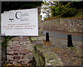 Information board for the Castle Hotel, Brecon