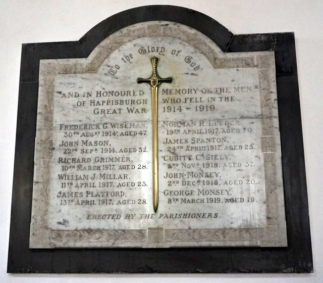 WW1 memorial plaque